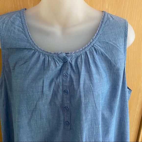 Croft & Barrow • Chambray Cinch Waist Tank Top - Picture 4 of 11